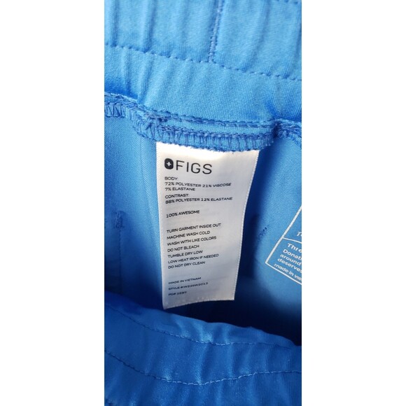 Figs Technical Collection Pants Womens Small Blue Drawstring Cargo Medical Scrub - Picture 7 of 11
